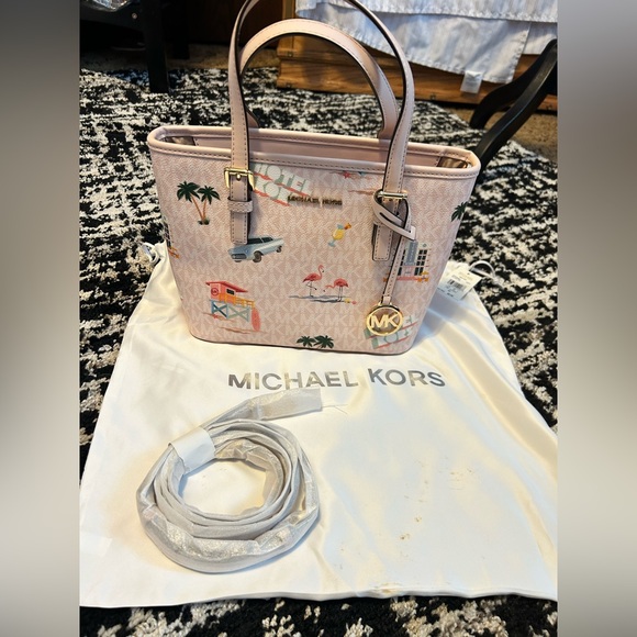 Michael Kors Pink Graphic Tote Bag - Picture 2 of 7